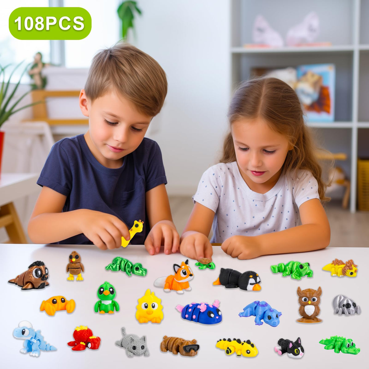 Zaviroxel wigglitz articulated animals with movable joints for hands-on play.