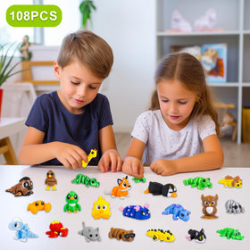 Zaviroxel wigglitz articulated animals with movable joints for hands-on play.