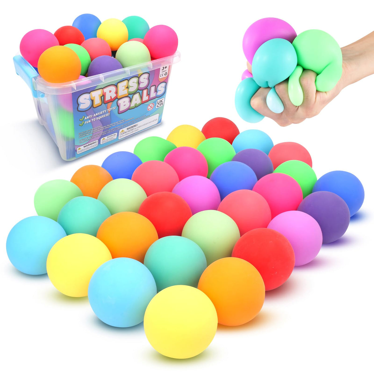 ZaxiDeel 32-piece slow-rise stress balls bulk for calm focus and classroom play