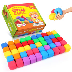 ZaxiDeel 50-pack stretch cubes in assorted colors for focus and calm during study.