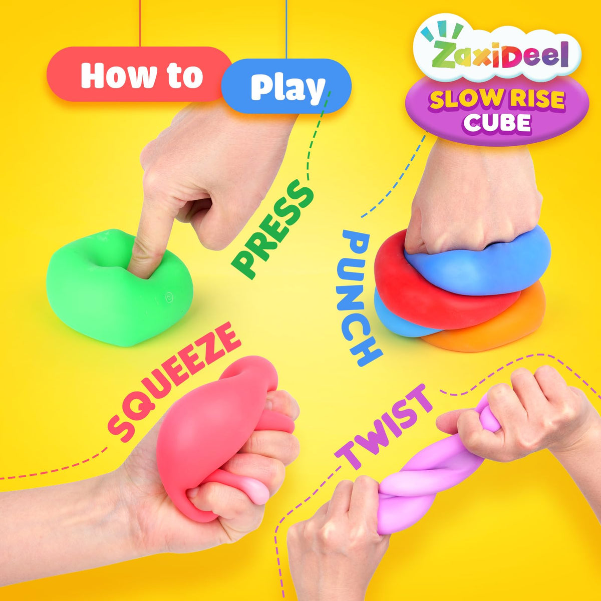 ZaxiDeel BPA-free and phthalate-free cubes ensure safe play for all ages.