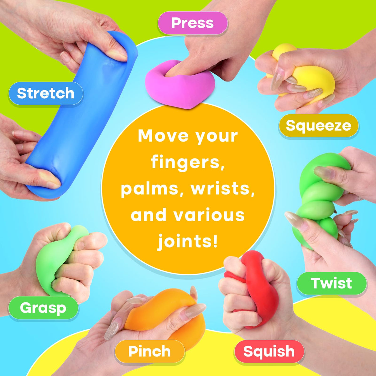 ZaxiDeel colorful fidget cubes close-up show vibrant textures for tactile play.