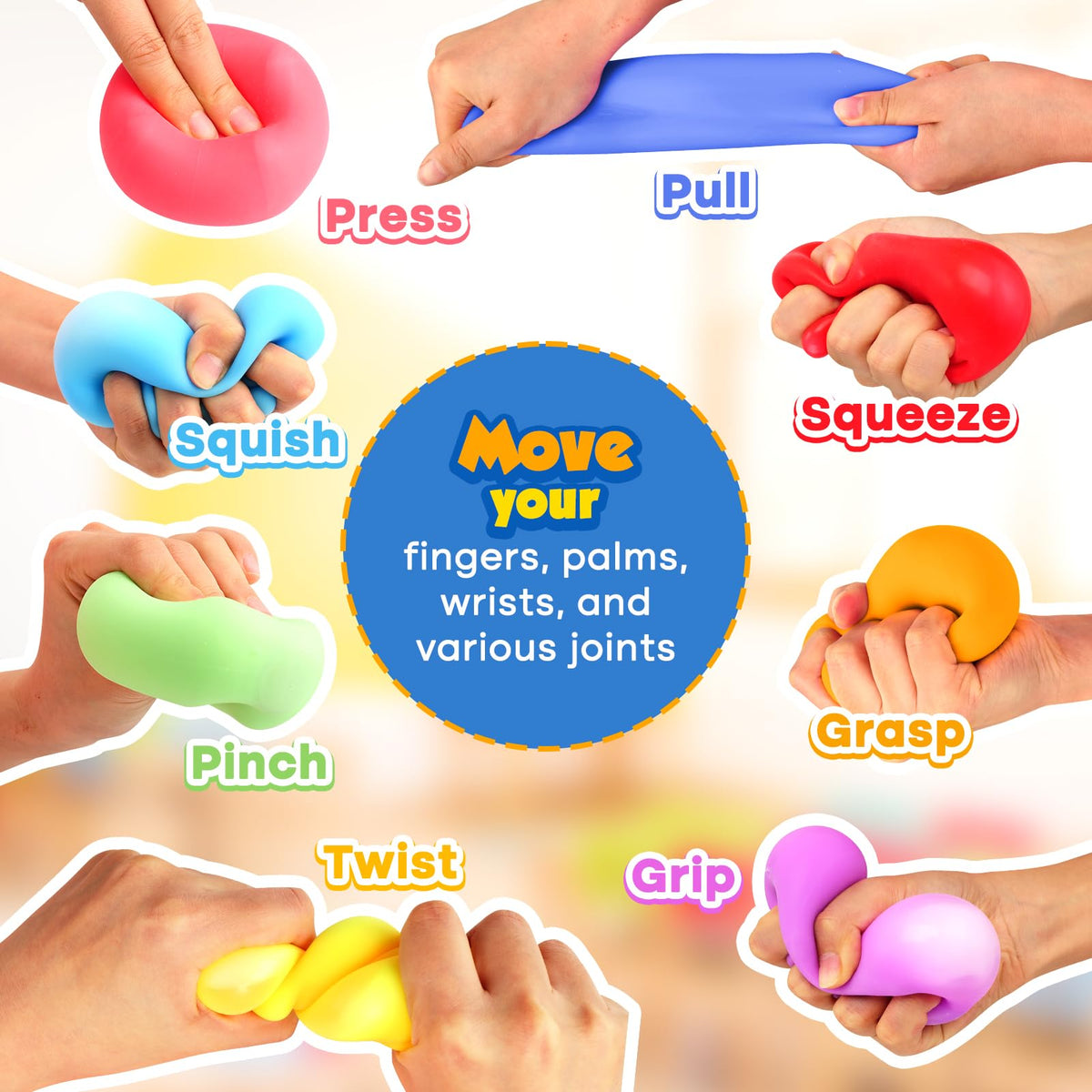 ZaxiDeel high-density dough slow-rebound cubes for calming squeeze.
