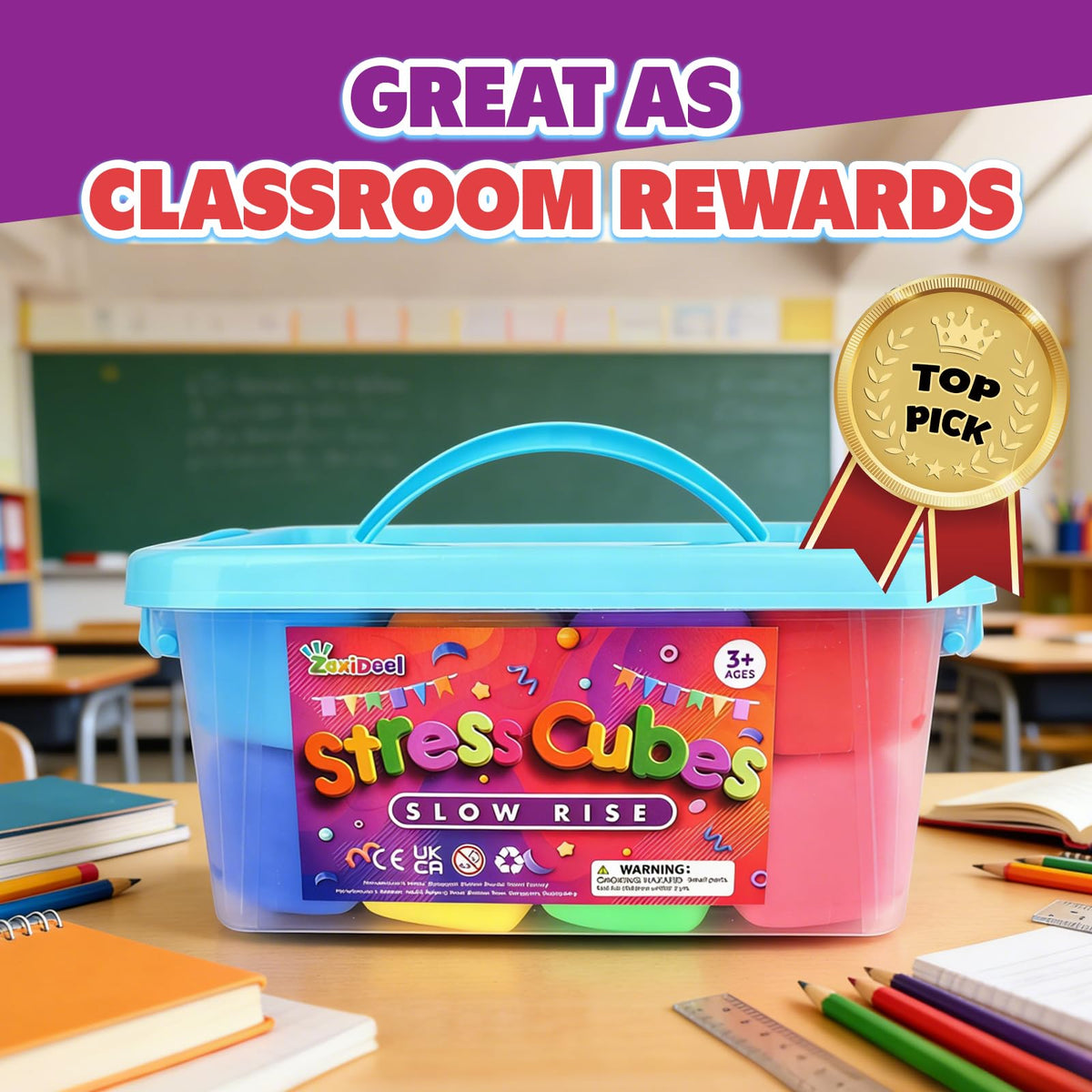 ZaxiDeel large 2-inch cubes offer a satisfying squeeze to boost focus.