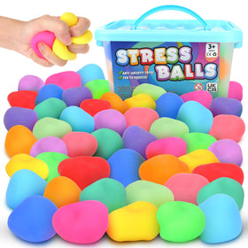 ZaxiDeel slow-rise stress ball 50-pack in vibrant colors for group use.
