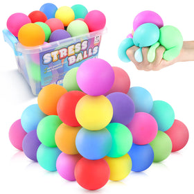 ZaxiDeel slow rising stress ball set, colorful 24-pack, ideal for focus and relaxation.
