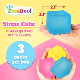 ZaxiDeel stress cube blue in hand for silent fidgeting anywhere