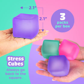 ZaxiDeel stress cube being held in hand for calming tactile use.