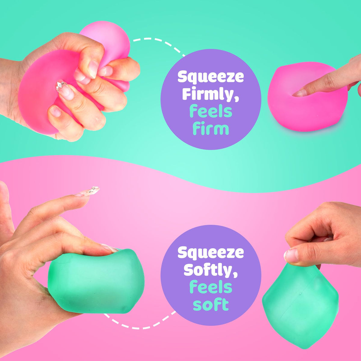 ZaxiDeel pink stress cube close-up highlighting quiet fidget experience.