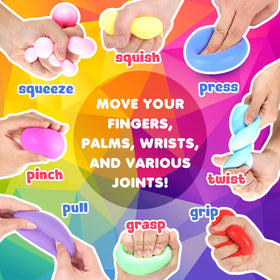 ZaxiDeel stretchy squishy ball bulk demonstrating durable, mess-free fidget toy.