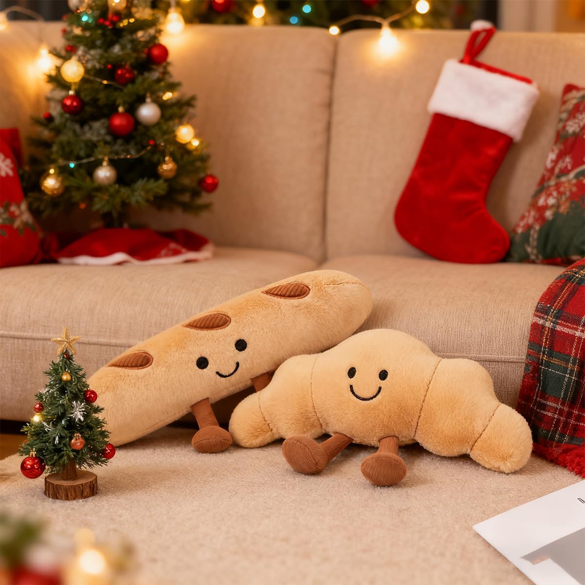 Zaxqerm croissant plush sturdy stitching, durable for years of cuddles.
