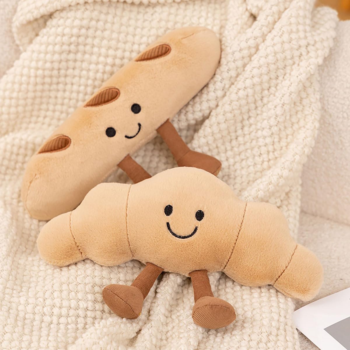 Zaxqerm croissant plush tea party setup, versatile for storytelling.