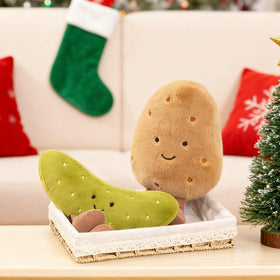 Zaxqerm potato plush pillow used as desk decor