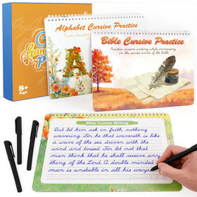 Zazopup grooved cursive workbook cover for guided beginner practice.