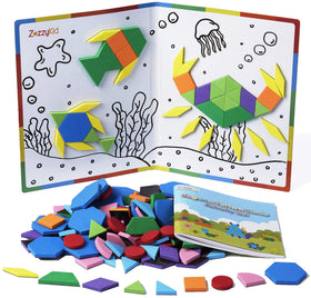 ZazzyKid 216-piece magnetic pattern blocks boost early geometry skills at home