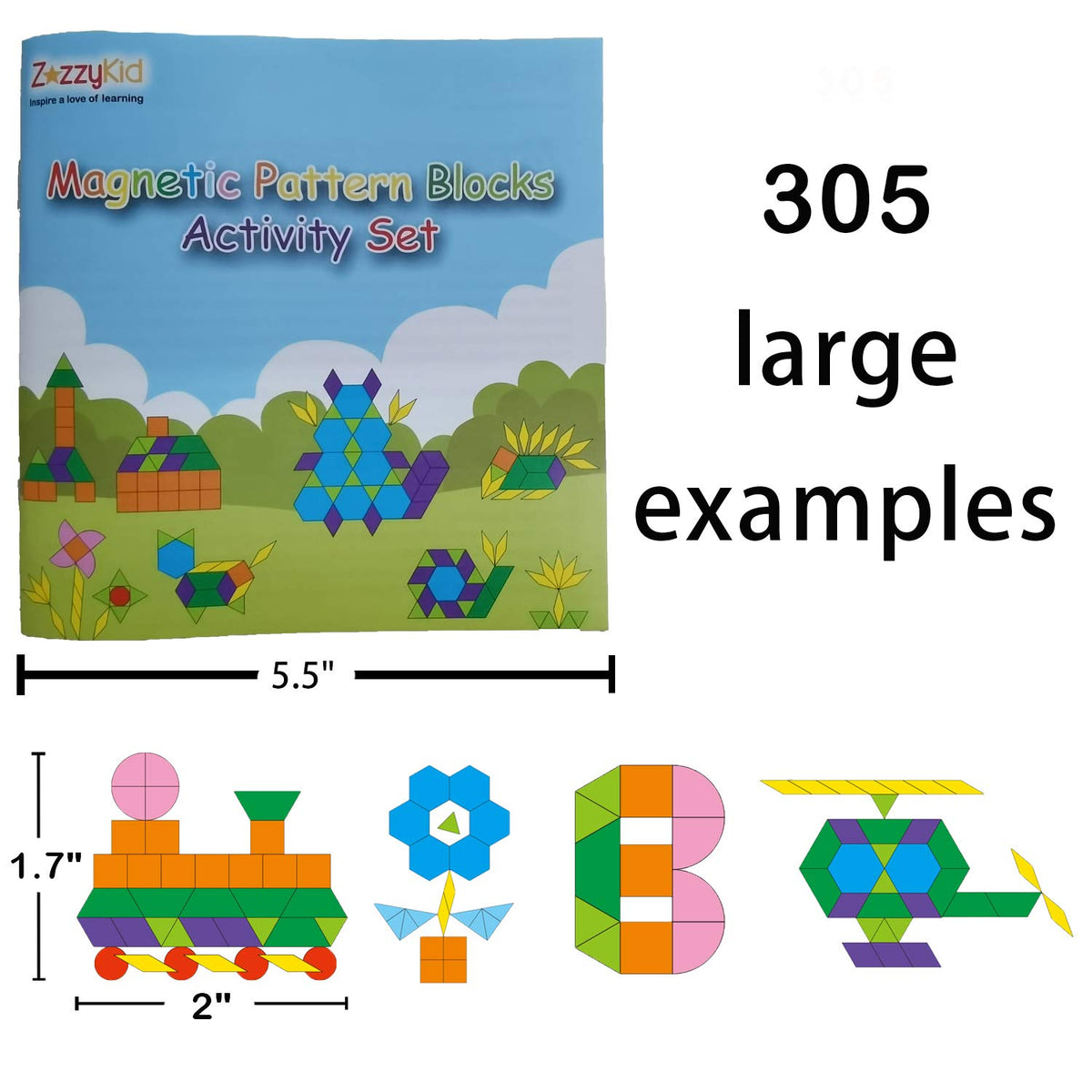 ZazzyKid pattern blocks suitable for home or classroom use