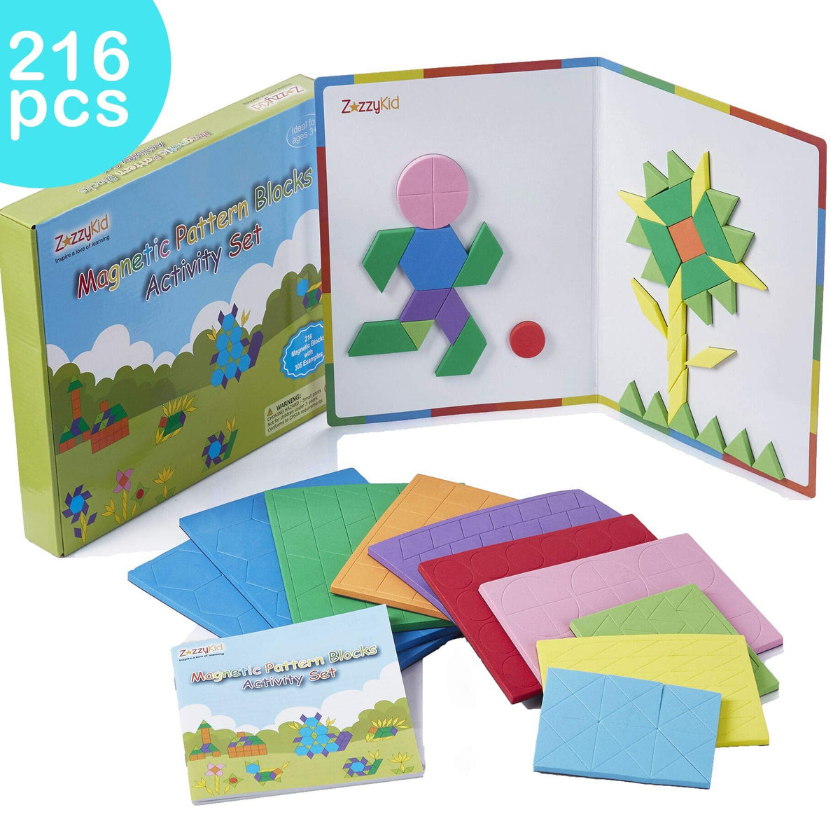 ZazzyKid magnetic game board for hands-on geometry practice