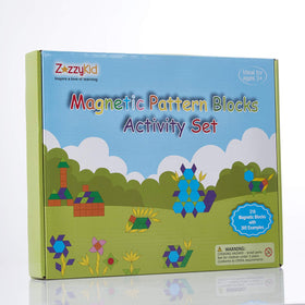 ZazzyKid travel-friendly pattern blocks for learning on the go