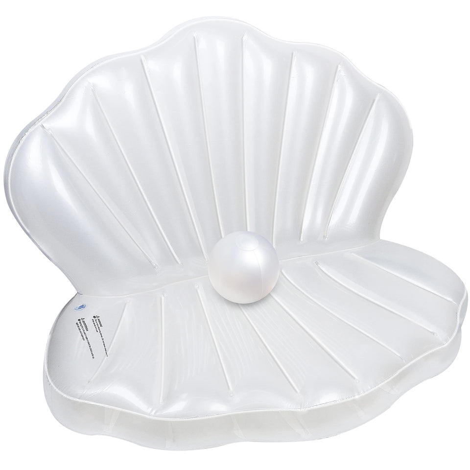 Zcaukya inflatable seashell pool float in giant clam shape for sunny pool days