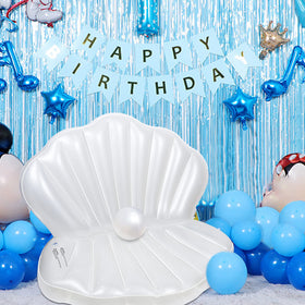 Zcaukya ocean-themed summer pool party scene with clam float