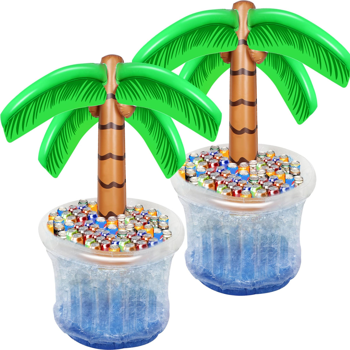 Zcaukya palm tree cooler in pool scene keeps drinks cool under the sun