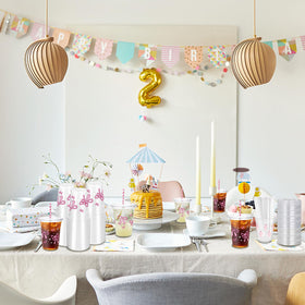 ZCPTZ baby shower cups pair with themed decorations.