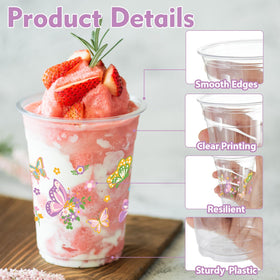 ZCPTZ clear plastic cups with butterfly theme enhance table decor.