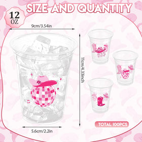 ZCPTZ cowgirl boots pattern cups highlight theme for birthday parties and baby showers.