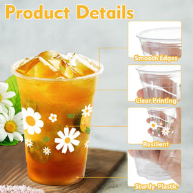 ZCPTZ daisy cups side view highlights comfortable 12oz capacity.