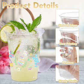 ZCPTZ disposable Easter cups 12oz clear, convenient no-cleanup for gatherings.