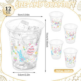 ZCPTZ Happy Easter cups 12oz clear, ideal for festive table settings.