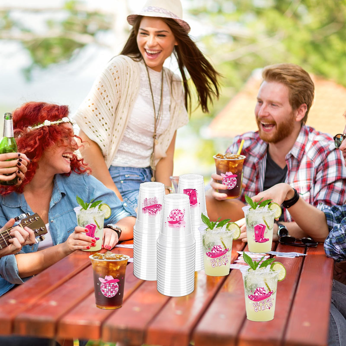 ZCPTZ western party cups accent decor and simplify serving at rodeo parties.