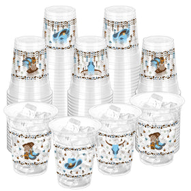 ZCPTZ 12oz blue clear cowboy boot cup for Western parties
