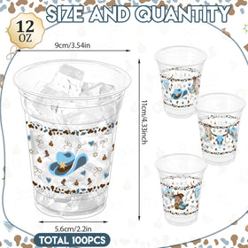 ZCPTZ 12oz blue clear cowboy hat cup for celebrations