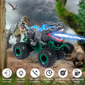 ZDCZ Dinosaur RC car sprays water from the head for dramatic effects.