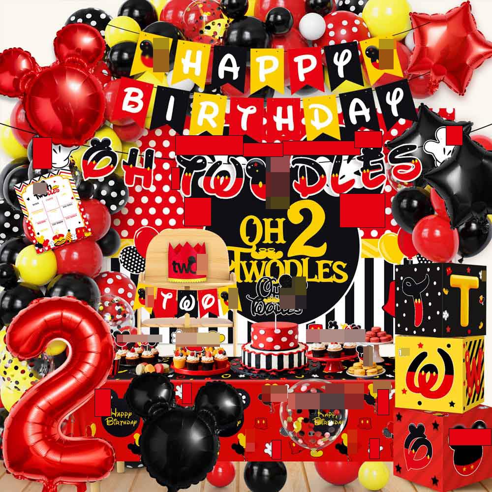ZDHOOKAN Oh Twodles banner enhances 2nd birthday decor for photos.