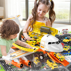 ZDRKWSM airplane toy 12 vehicles set promotes cooperative play and role play.