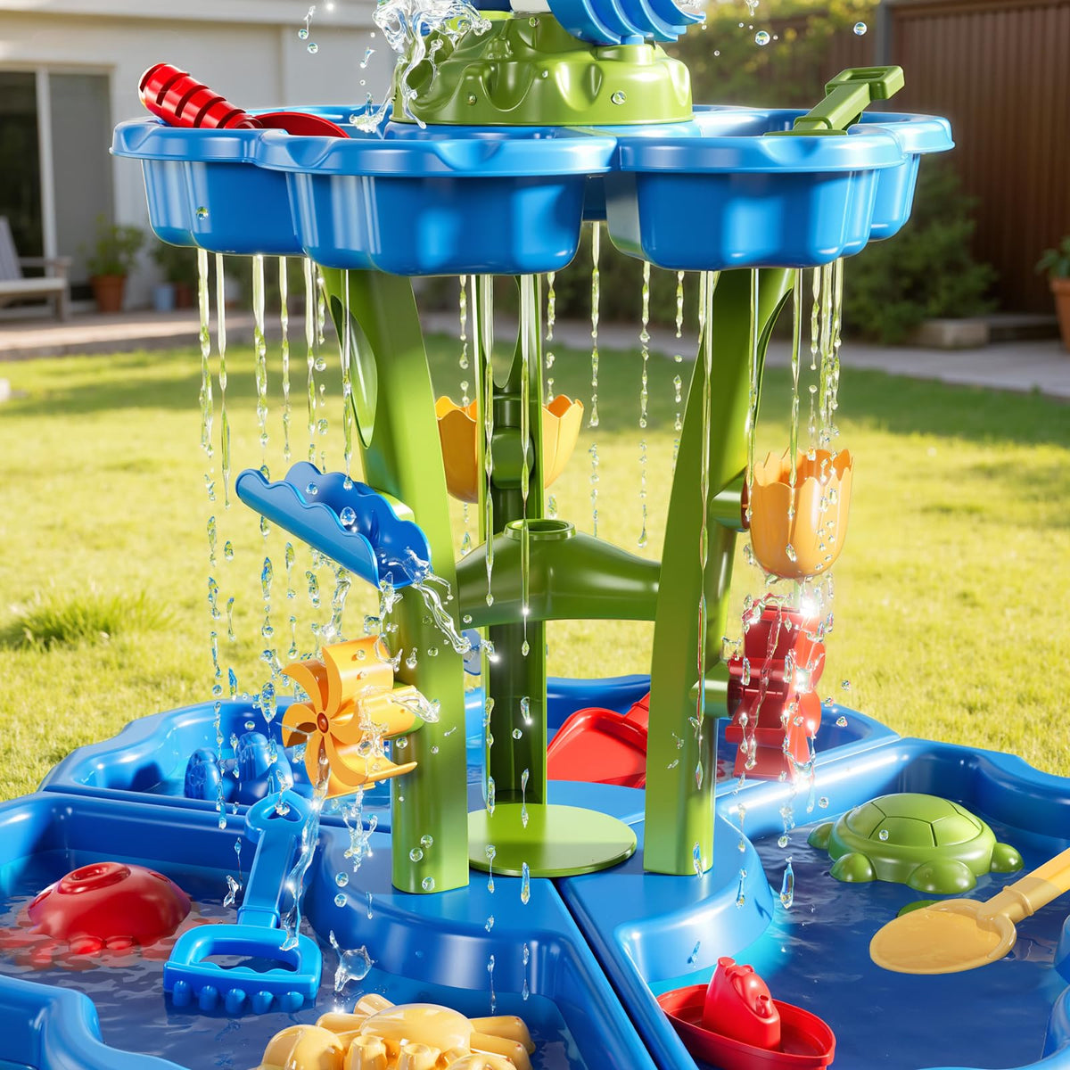 Easy assembly image emphasizing quick setup of the ZDRKWSM water table.