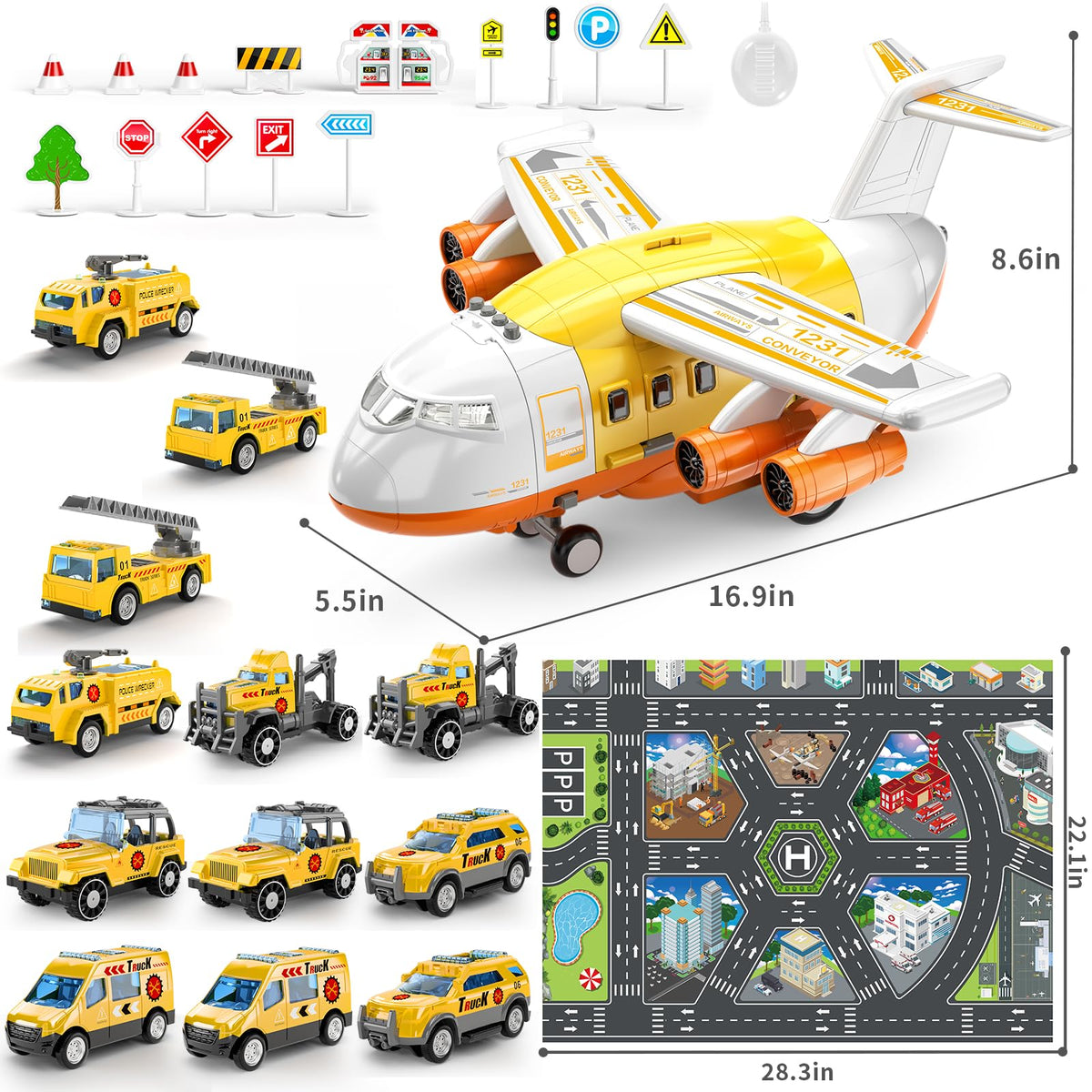ZDRKWSM playmat traffic scene supports engaging road safety and traffic play.
