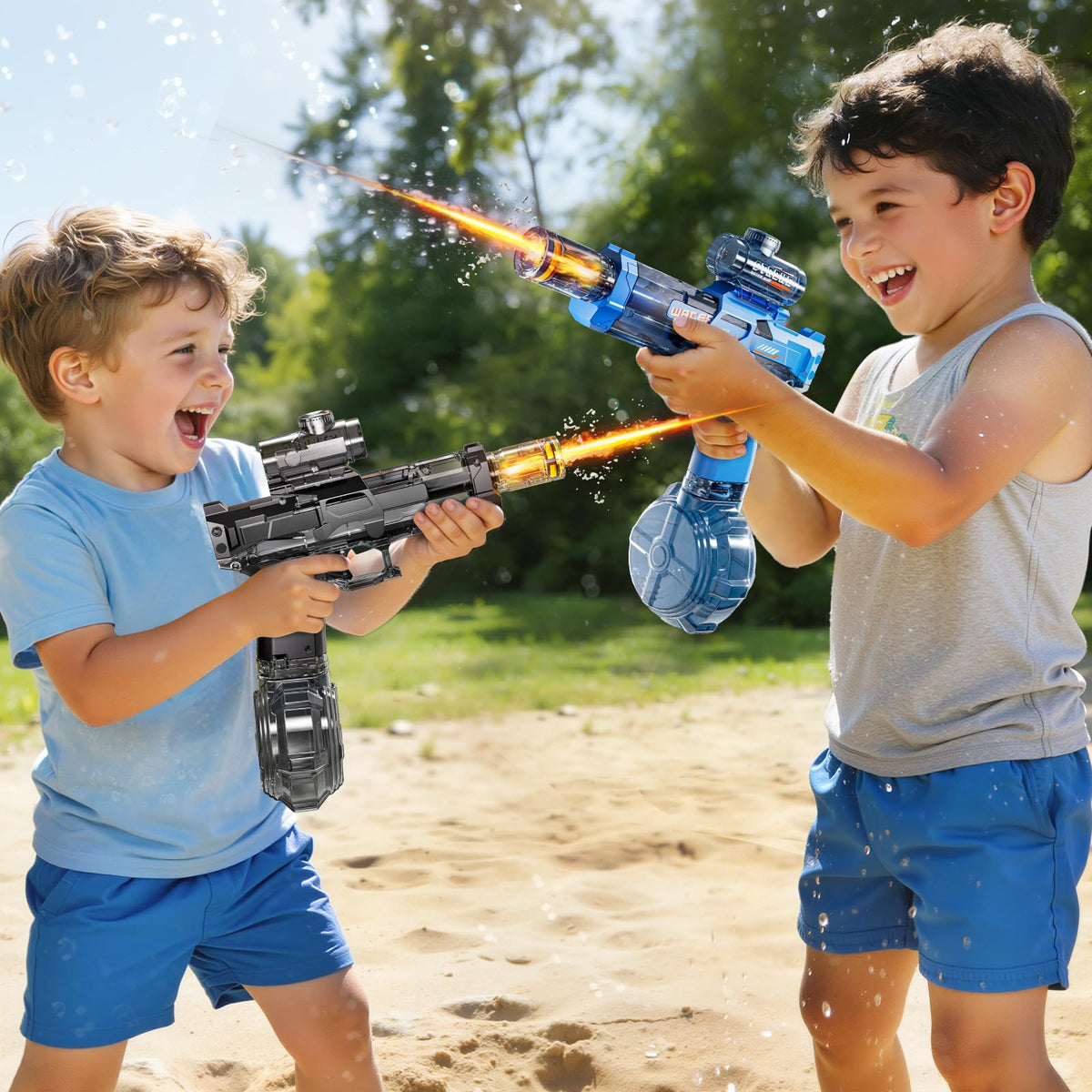 ZDRKWSM water gun with LED flashing muzzle for day and night fun