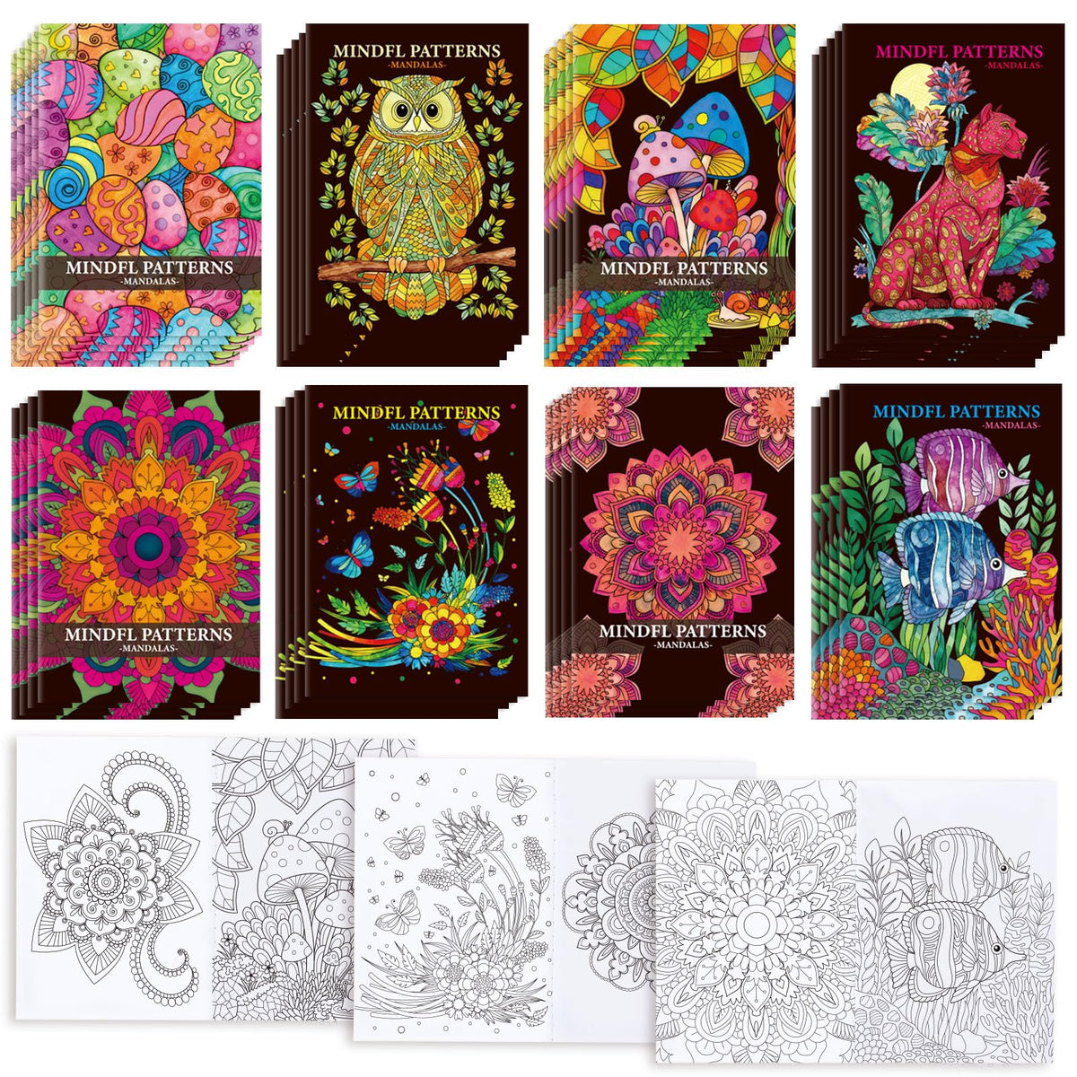Zealor mini mandala coloring book covers offer variety and portability for on-the-go coloring.