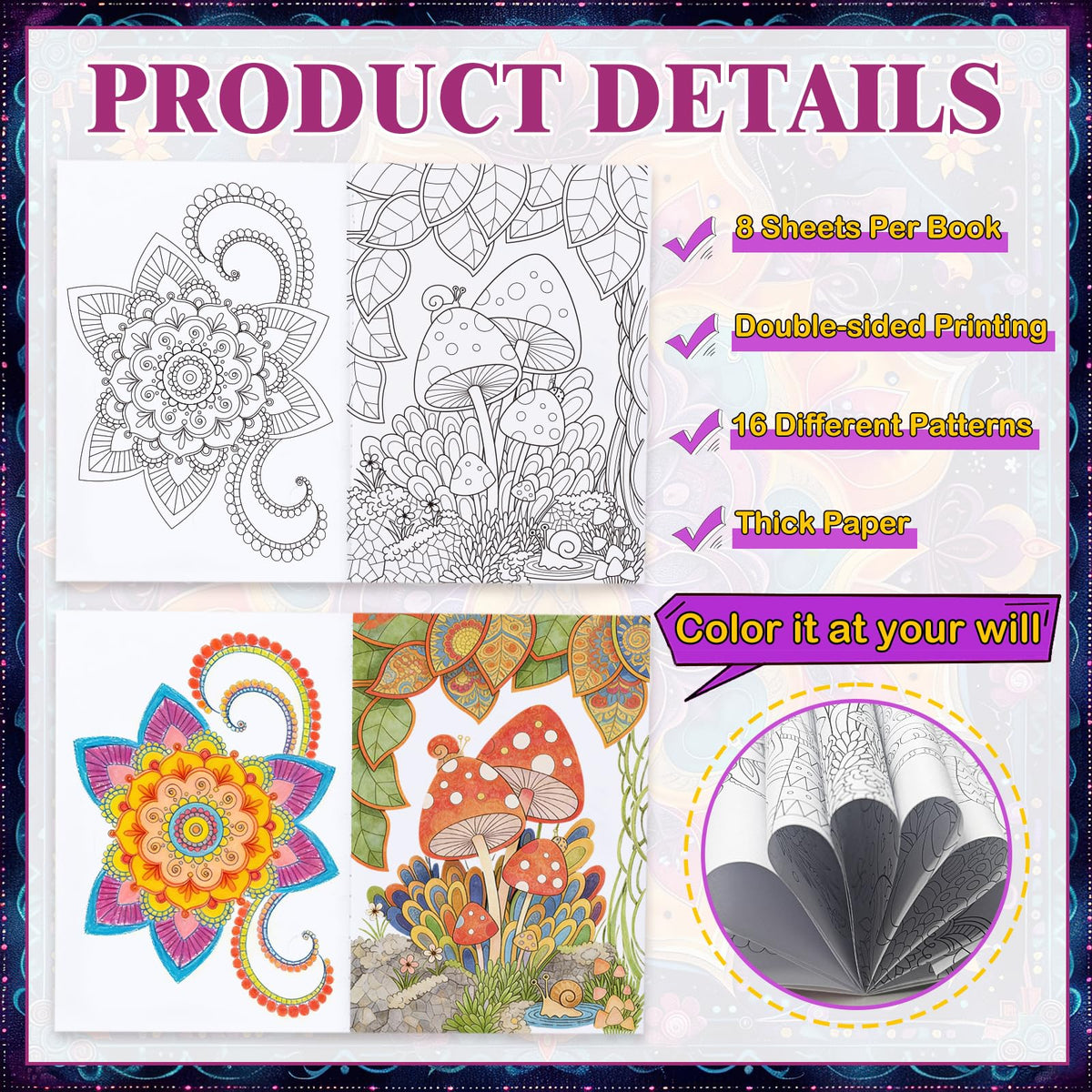 Zealor small mandala pages are perfect for pencils and color recognition practice.