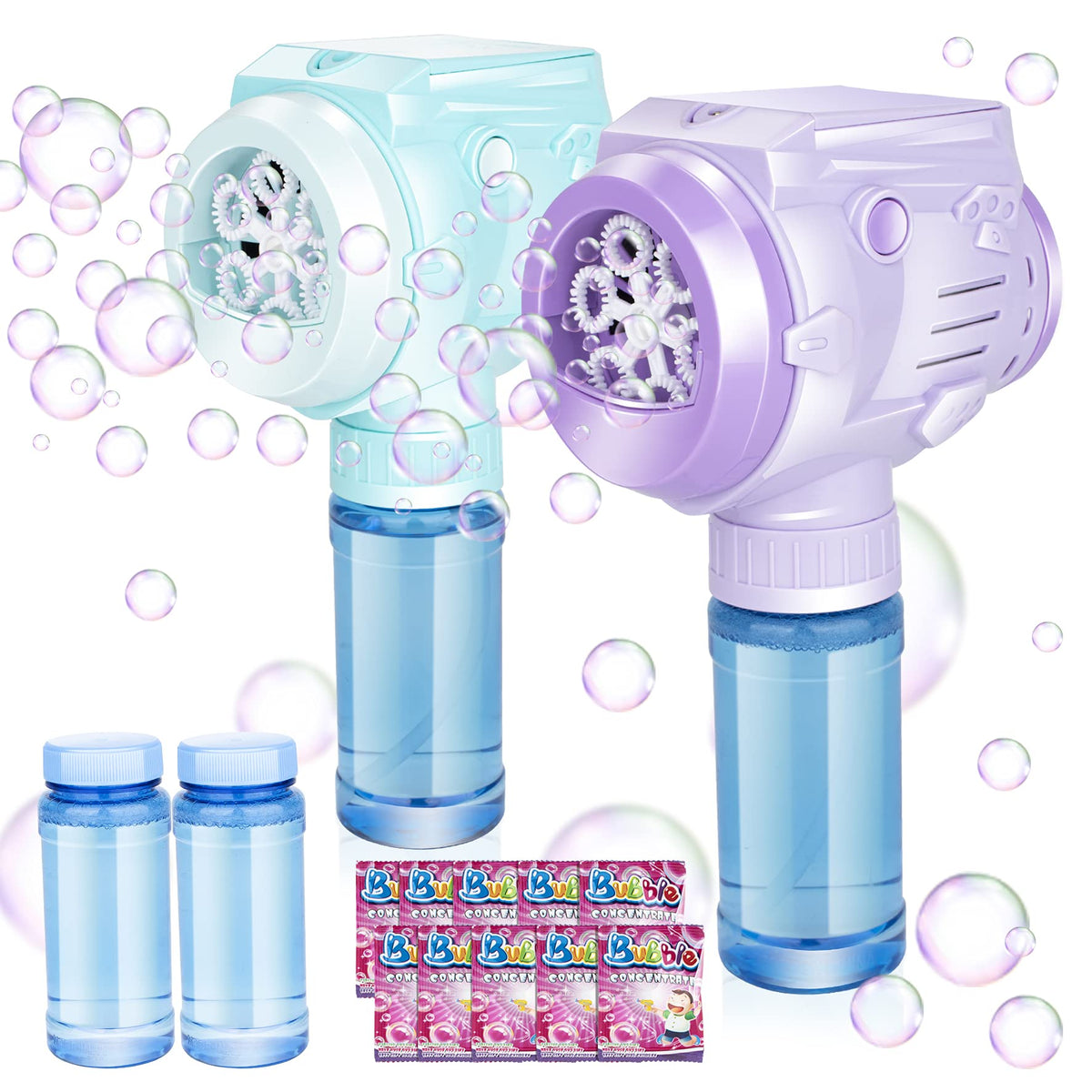 Zealous Toys automatic bubble guns with light in action outdoors