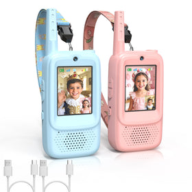 ZealSound video walkie talkies blue and pink pack for family play