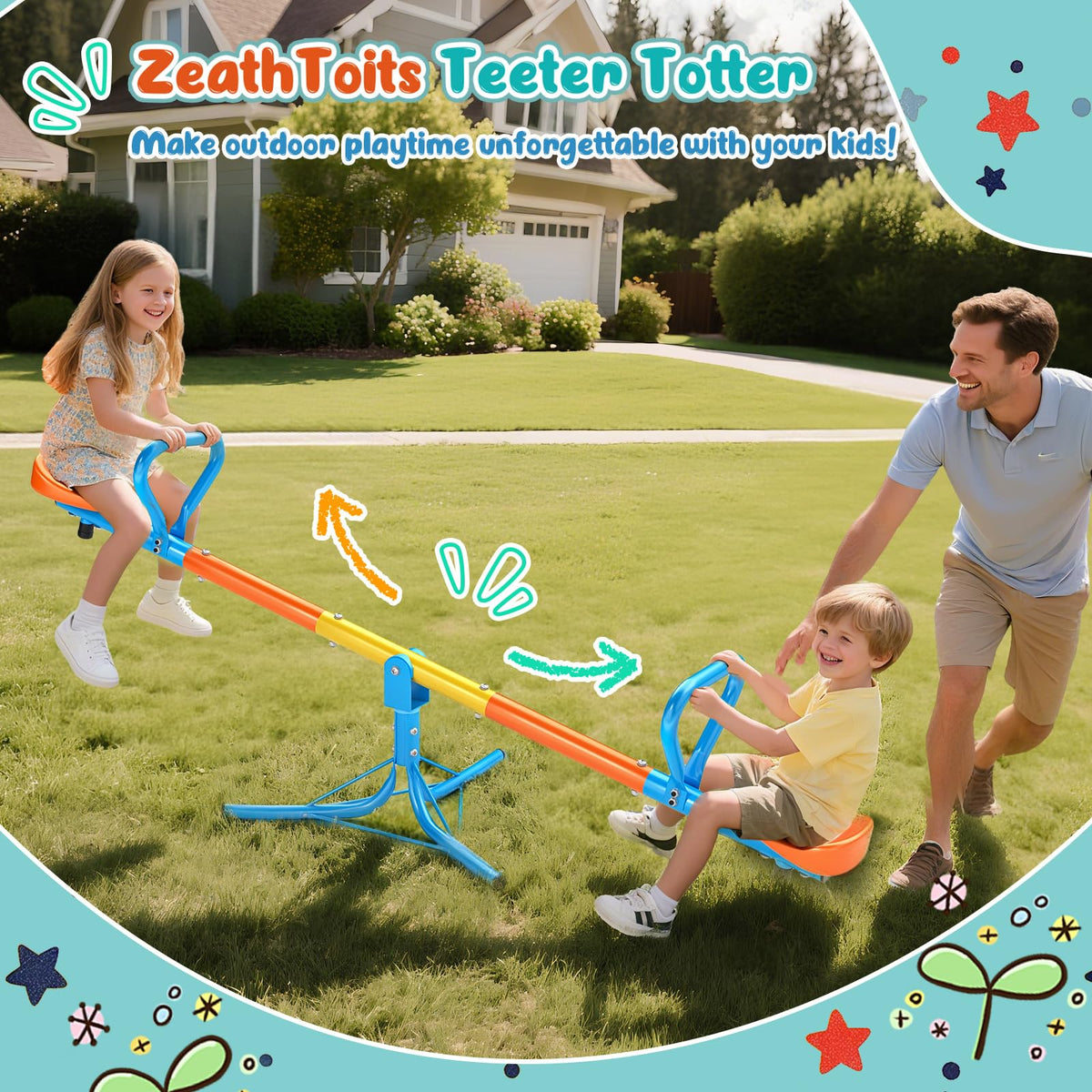 ZeathToits Seesaw measures 190 cm with stable base