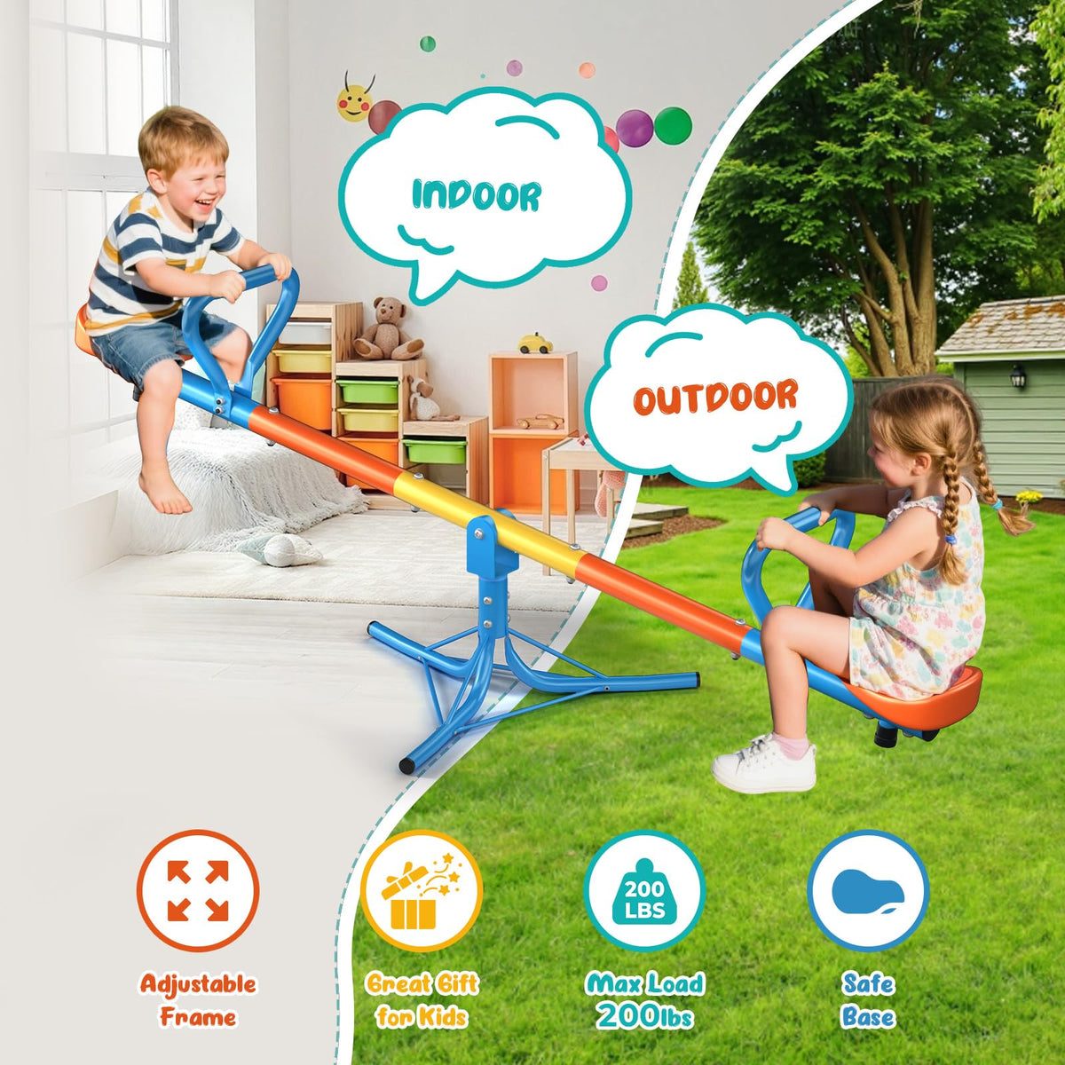 ZeathToits Seesaw designed for ages 3-8 for safe active fun