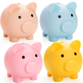 ZEAYEA 4pc piggy banks colorful set for easy savings and playful decor.