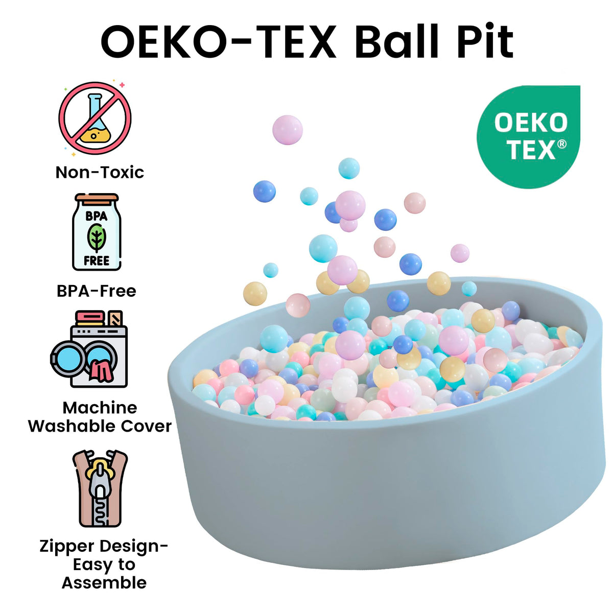 Zedachica Ball Pit balls not included; plan to purchase separately.