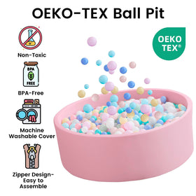 Zedachica ball pit dimensions 35-43 by 11-81 inches.