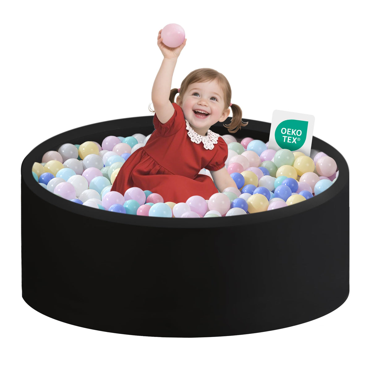 Zedachica ball pit for toddlers with soft memory foam for gentle play.